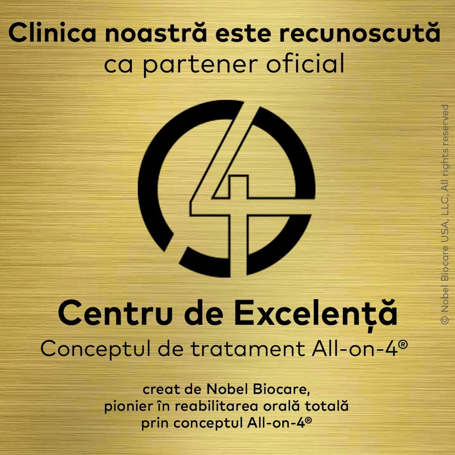 Placă aurie: Centru de Excelență, Conceptul de tratament All-on-4®, creat de Nobel Biocare